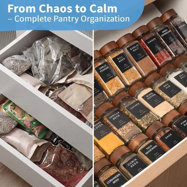 Alt view image 6 of 7 - Glass Spice Containers for Kitchen: 24P 4oz Dishwasher Safe Jars