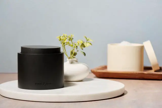 Alt view image 6 of 7 - Stone Salt Cellar - Stackable, Salt and Pepper Bowls for Countertop - Crafted Salt Cellar with Lid - Convenient Kitchen Storage Containers for Spices & Pepper