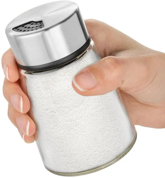 Main image of Salt Shaker or Pepper Shaker with Adjustable Pour Holes - Stainless Steel Spice Dispenser - Perfect for Pink Himalayan, Table Salt, Black and White Pepper