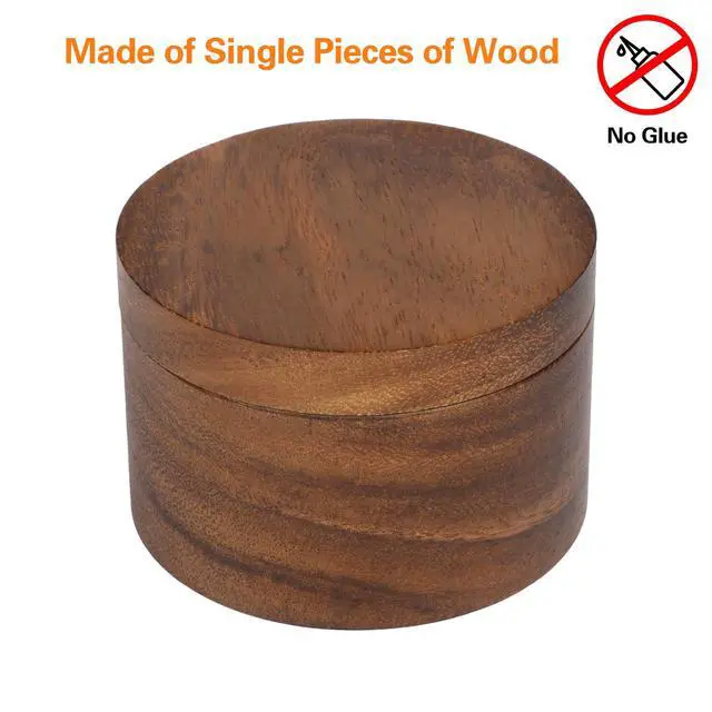 Alt view image 3 of 7 - Acacia Wood Salt Cellar Bowl Box, Elegant Salt Container with Swivel Magnetic Lid for Keeping Table Salt, Bath Salt, Sea Salt, Peppers, Herbs or seasonings, One piece Wood No Glue