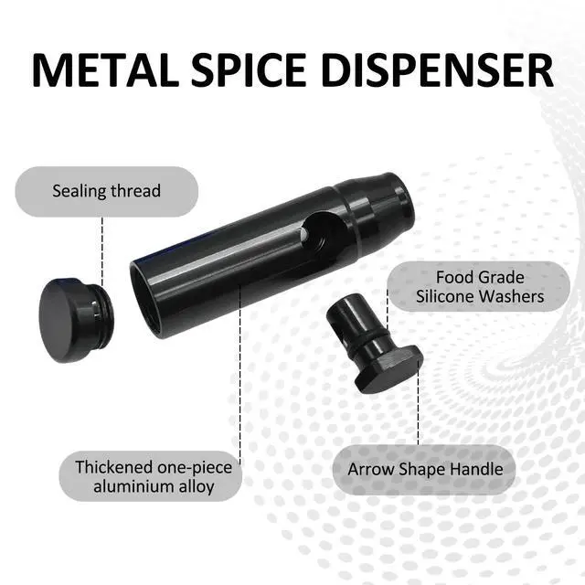 Alt view image 3 of 7 - 3 Pack Metal Spice Dispenser, Portable Mini Leakproof Food Shaker, Waterproof outdoor Pepper Camping Spice Black Container,Salt Shaker for Travel Cooking Various Seasoning Needs