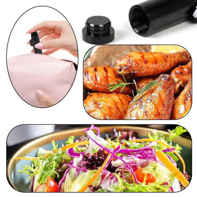Alt view image 6 of 7 - 3 Pack Metal Spice Dispenser, Portable Mini Leakproof Food Shaker, Waterproof outdoor Pepper Camping Spice Black Container,Salt Shaker for Travel Cooking Various Seasoning Needs