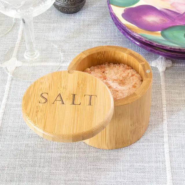 Alt view image 7 of 7 - Salt Cellar with Swivel Lid, Salt Container for Countertop