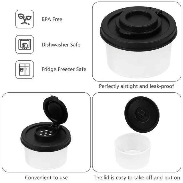 Alt view image 4 of 7 - Salt and Pepper Shakers, Mini Salt Shaker to go Moisture Proof Salt Pepper Shakers Spice Container Dispenser for Camping Picnic Lunch Boxes Travel Kitchen