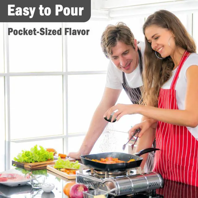 Alt view image 6 of 7 - Salt and Pepper Shakers, Mini Salt Shaker to go Moisture Proof Salt Pepper Shakers Spice Container Dispenser for Camping Picnic Lunch Boxes Travel Kitchen