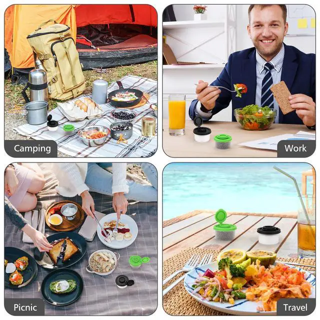 Alt view image 5 of 7 - Salt and Pepper Shakers, Mini Salt Shaker to go Moisture Proof Salt Pepper Shakers Spice Container Dispenser for Camping Picnic Lunch Boxes Travel Kitchen