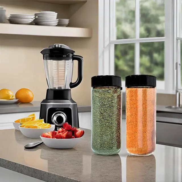 Alt view image 6 of 7 - 16oz Glass Spice Shakers with Lids Set of 2 Large Seasoning Containers with Shaker Tops for Kitchen, Pantry & Herb Storage
