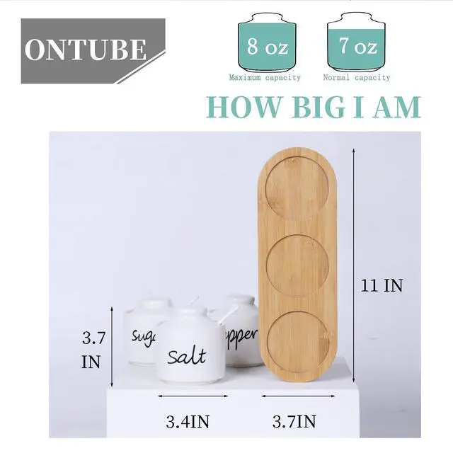 Alt view image 2 of 7 - Sugar Pepper and Salt Bowls with Lid and Spoon (White)