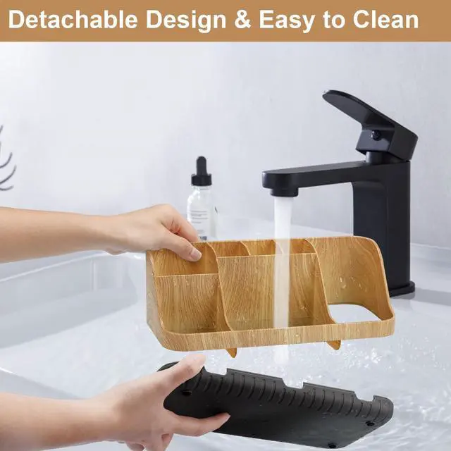 Alt view image 3 of 7 - Bathroom Organizers and Storage - Detachable 7 Slots Kids Electric Toothbrush and Toothpaste Holde Drainage for Bathroom Accessories Organization Counter Vanity Storage