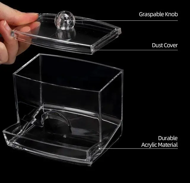 Alt view image 4 of 7 - 10oz Qtip Holder Dispenser Big Clear Bathroom Organizer Accessories Decor for Storage-Qtips Cotton Ball Holder Apothecary Jars, Cotton Swabs, Floss Container