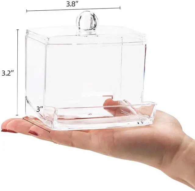 Alt view image 2 of 7 - 10oz Qtip Holder Dispenser Big Clear Bathroom Organizer Accessories Decor for Storage-Qtips Cotton Ball Holder Apothecary Jars, Cotton Swabs, Floss Container
