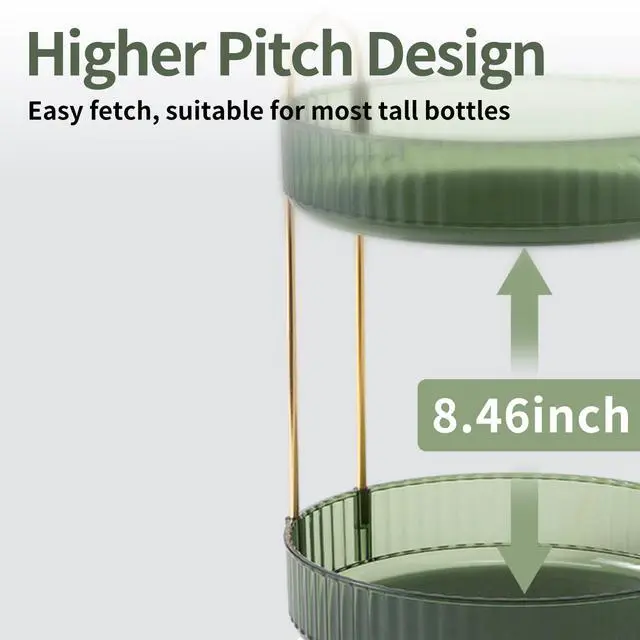 Alt view image 6 of 7 - 360 Rotating Makeup Organizer for Vanity,2 Tier Large Capacity Skincare Organizers,Bathroom Counter Organizer, Spinning Perfume Organizer & Vanity Organizer (Green-2 Tier)