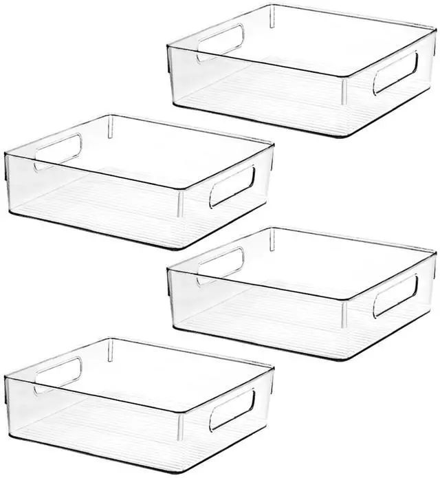 Main image of Clear Plastic Storage Bins, Pantry Organizers and Storage, Kitchen Organization and Storage Containers Bins for Organizing, Fridge, Freezer, Bathroom, Pantries, Medicine Cabinet Organizer Bin
