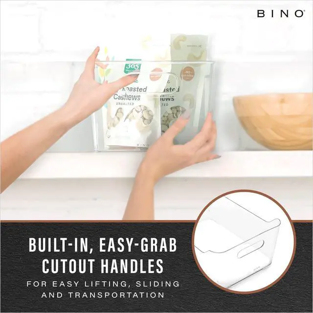 Alt view image 3 of 7 - | Plastic Storage Bins, Large - 2 Pack, Clear | THE SOHO COLLECTION | Pantry Organizers and Storage Containers | Fridge Organizer Bins | Kitchen Cabinet Organizer | Medicine Cabinet Bin