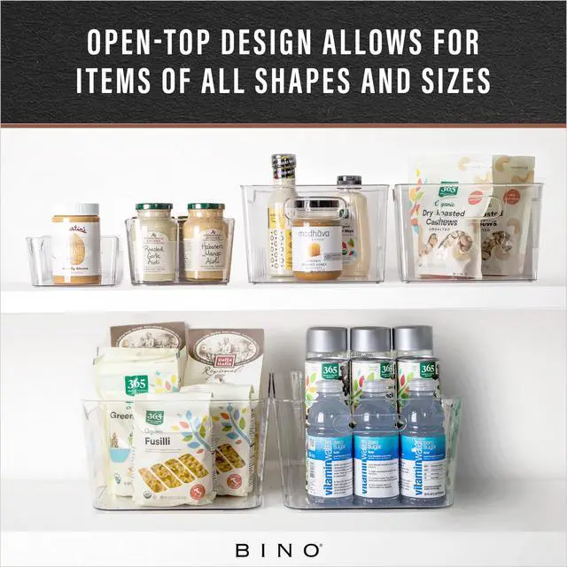 Alt view image 4 of 7 - | Plastic Storage Bins, Large - 2 Pack, Clear | THE SOHO COLLECTION | Pantry Organizers and Storage Containers | Fridge Organizer Bins | Kitchen Cabinet Organizer | Medicine Cabinet Bin