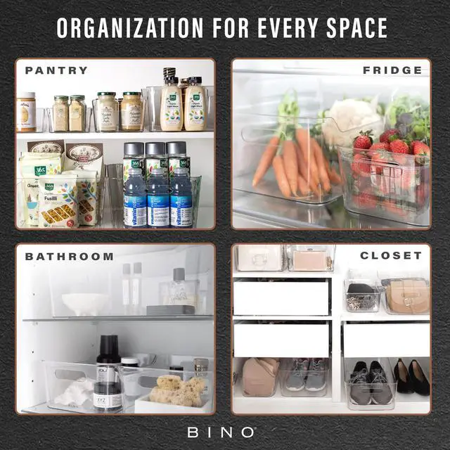 Alt view image 5 of 7 - | Plastic Storage Bins, Large - 2 Pack, Clear | THE SOHO COLLECTION | Pantry Organizers and Storage Containers | Fridge Organizer Bins | Kitchen Cabinet Organizer | Medicine Cabinet Bin