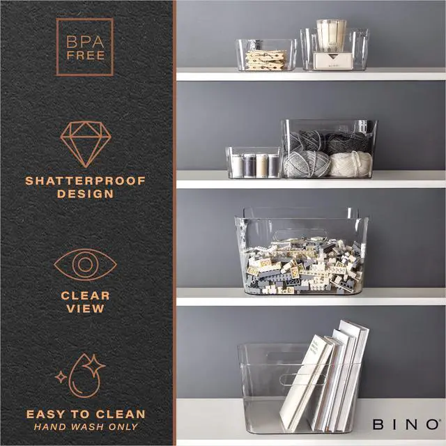 Alt view image 7 of 7 - | Plastic Storage Bins, Large - 2 Pack, Clear | THE SOHO COLLECTION | Pantry Organizers and Storage Containers | Fridge Organizer Bins | Kitchen Cabinet Organizer | Medicine Cabinet Bin