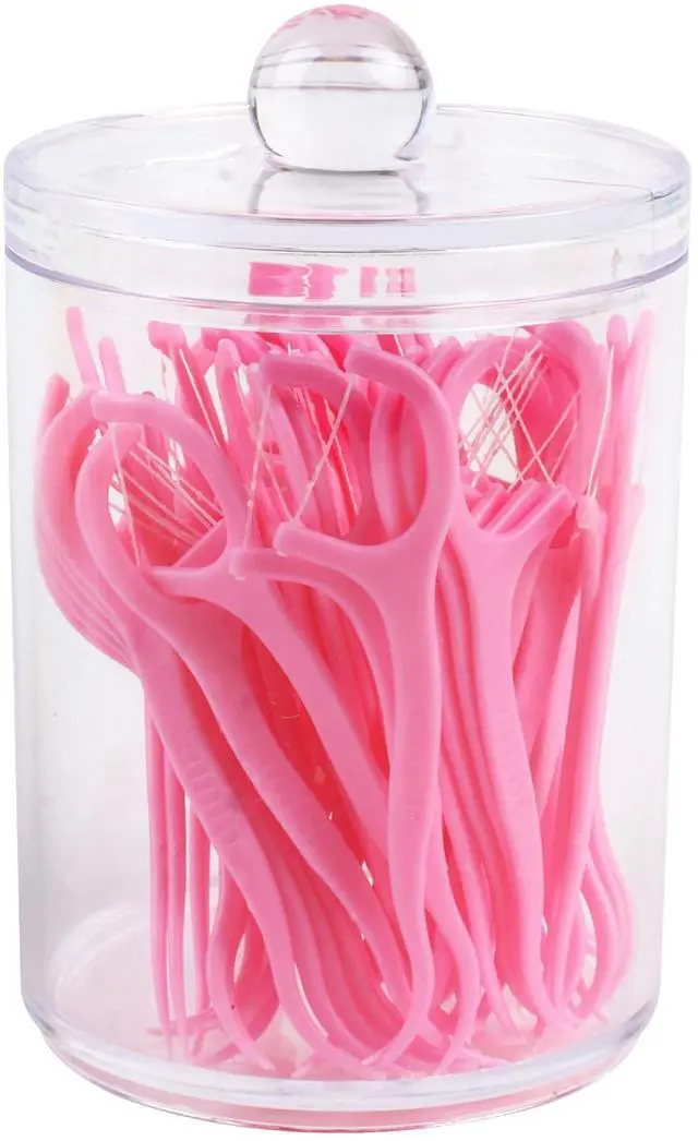 Alt view image 6 of 7 - 1 Pack Acrylic Qtip Holder Dispenser,Canisters Apothecary Jar Set,Vanity Makeup Storage Organizer Set, 12 oz