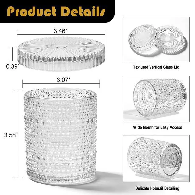 Alt view image 3 of 7 - Bathroom Organizers and Storage, 4 pcs Glass Qtip Holder