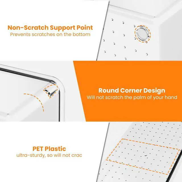 Alt view image 4 of 7 - 6 Pcs Large Size Clear Drawer Organizer Set, Acrylic Non Slip Non Cracking Kitchen Drawer Storage Tray Divider, Multifunctional Storage for Cosmetics, Bathroom, Tools, Kitchen and Office