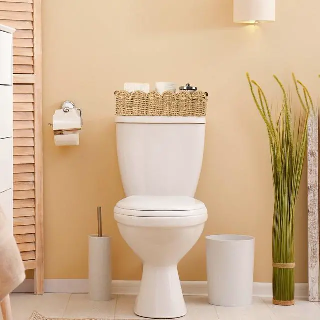 Alt view image 3 of 7 - Toilet Paper Storage Basket Bathroom Counter Organizer Wicker Baskets for Organizing Cute Basket for Apartment Bedroom Nursery Room Kitchen Bathroom Decor -Beige