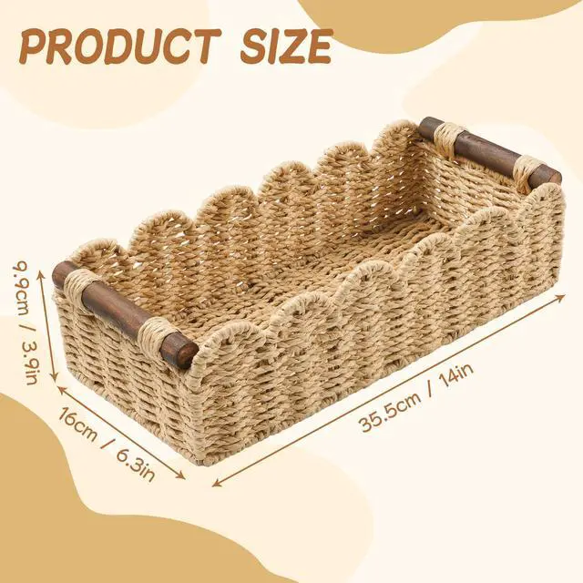 Alt view image 7 of 7 - Toilet Paper Storage Basket Bathroom Counter Organizer Wicker Baskets for Organizing Cute Basket for Apartment Bedroom Nursery Room Kitchen Bathroom Decor -Beige