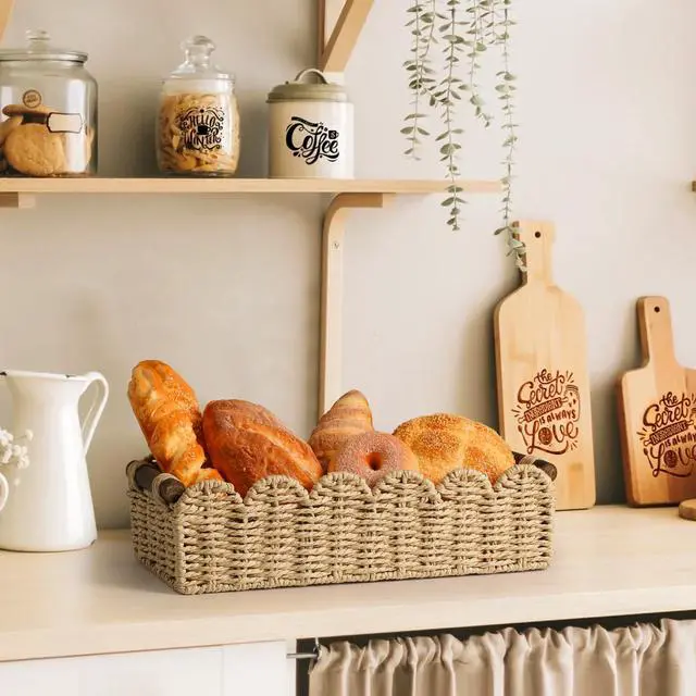 Alt view image 6 of 7 - Toilet Paper Storage Basket Bathroom Counter Organizer Wicker Baskets for Organizing Cute Basket for Apartment Bedroom Nursery Room Kitchen Bathroom Decor -Beige