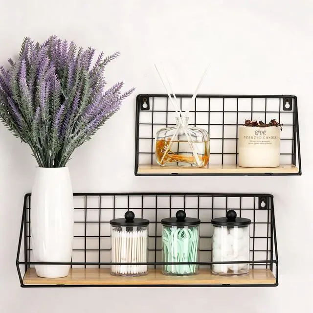 Alt view image 6 of 7 - 3 Pack Qtip Holder, Clear Bathroom Containers Dispenser for Storage Cotton Ball, Cotton Swab 10oz Plastic Bathroom Jars with Wood Lids - Black