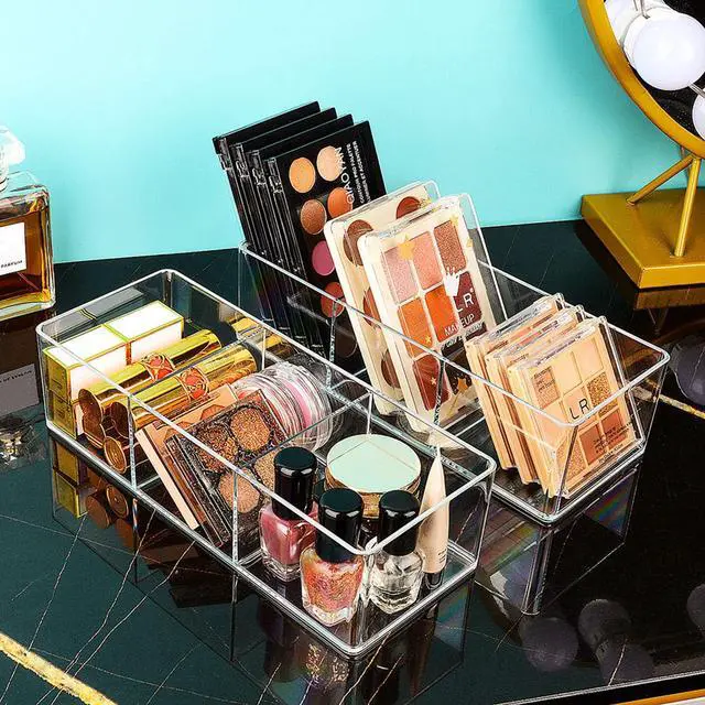 Alt view image 4 of 6 - Acrylic Organizers, Bathroom Organizer for Drawer, Cosmetic Display Cases for Vanity, Countertop, Desk, Kitchen, and Makeup Storage, 3-Section
