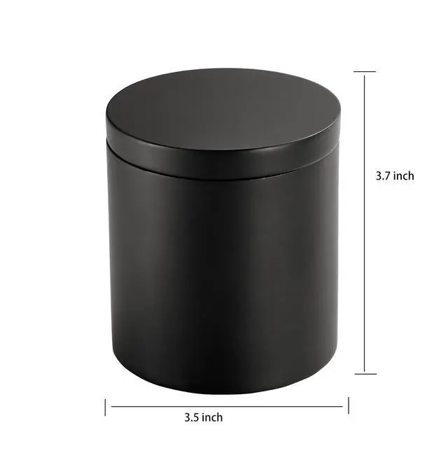 Alt view image 3 of 7 - Cotton Swab Holder, Qtip Holder Dispenser with Lid, Resin Bathroom Containers,Vanity Storage Jars Organizer for Cotton Ball, Floss, Bath Salts, Bathroom Accessories, Matte Black