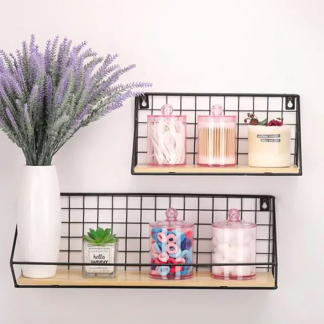 Alt view image 6 of 7 - 12 oz & 10 oz Qtip Holder - 4 Pack Restroom Bathroom Organizers and Storage Containers, Pink Plastic Apothecary Jars with Lids for Cotton Swab, Cotton Round Pads, Floss