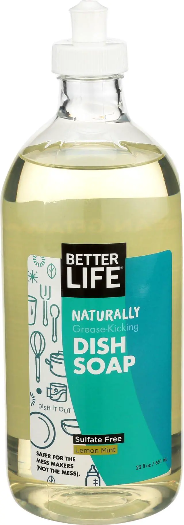 Main image of Dish Soap - Liquid Dishwashing Soap with Vitamin E and Aloe for Home & Kitchen Sink - No Gloves Required Kitchen Soap for Sensitive Skin - 22oz Lemon Mint