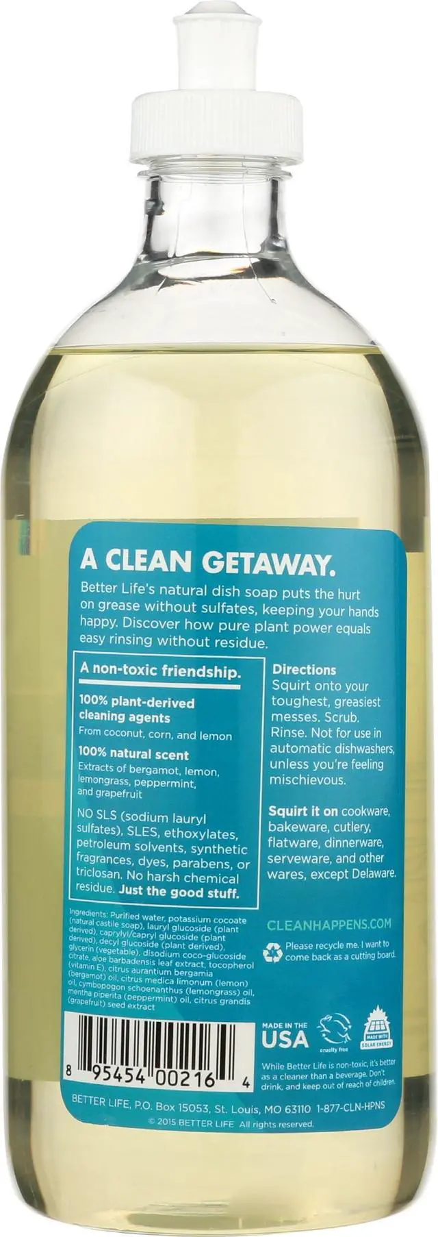 Alt view image 2 of 7 - Dish Soap - Liquid Dishwashing Soap with Vitamin E and Aloe for Home & Kitchen Sink - No Gloves Required Kitchen Soap for Sensitive Skin - 22oz Lemon Mint