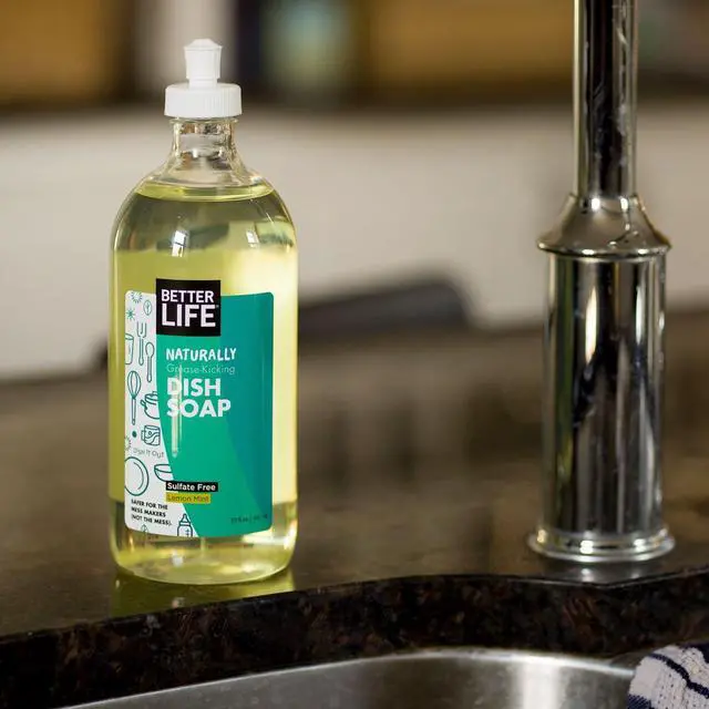 Alt view image 3 of 7 - Dish Soap - Liquid Dishwashing Soap with Vitamin E and Aloe for Home & Kitchen Sink - No Gloves Required Kitchen Soap for Sensitive Skin - 22oz Lemon Mint
