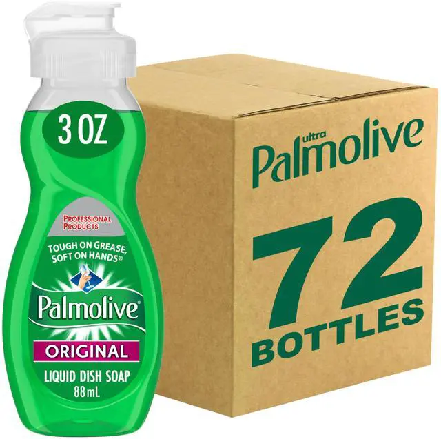 Main image of Dishwashing Liquid, Travel Dish Soap, Original Scent, Green, 3 Fluid Ounce Bottle (Case of 72) - Total of 216 Fluid Ounces - Dishwashing Liquid - Kitchen Soap & Cleaning Supplies