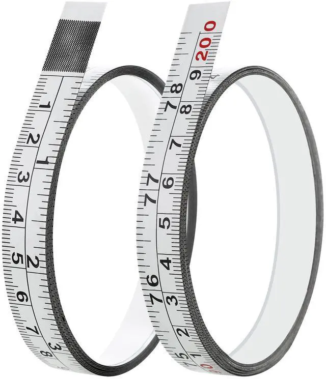 Main image of 2 Packs 1/2-Inch Self-Adhesive Measuring Tape, 78 Inch or 200cm Peel and Stick Tape Measure, Imperial and Metric Scales, Left-Right Reading Ruler Tape for Workbench, Table Saw, Drafting Table, White