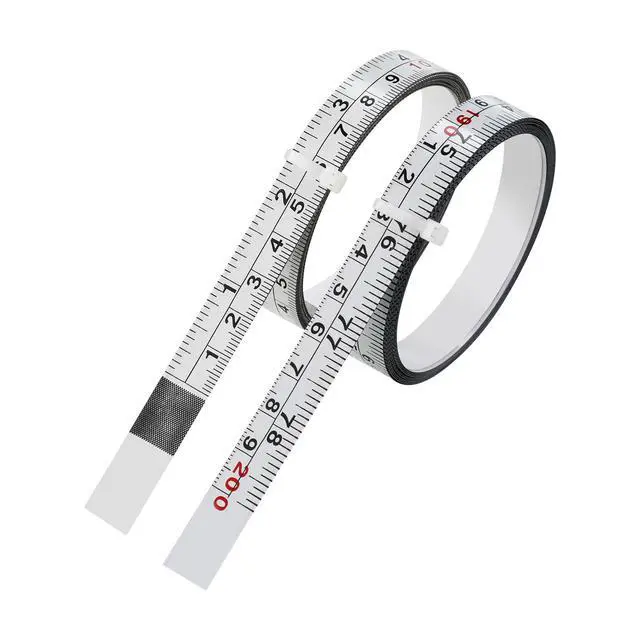 Alt view image 2 of 7 - 2 Packs 1/2-Inch Self-Adhesive Measuring Tape, 78 Inch or 200cm Peel and Stick Tape Measure, Imperial and Metric Scales, Left-Right Reading Ruler Tape for Workbench, Table Saw, Drafting Table, White
