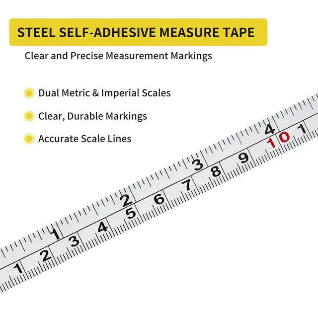 Alt view image 3 of 7 - 2 Packs 1/2-Inch Self-Adhesive Measuring Tape, 78 Inch or 200cm Peel and Stick Tape Measure, Imperial and Metric Scales, Left-Right Reading Ruler Tape for Workbench, Table Saw, Drafting Table, White