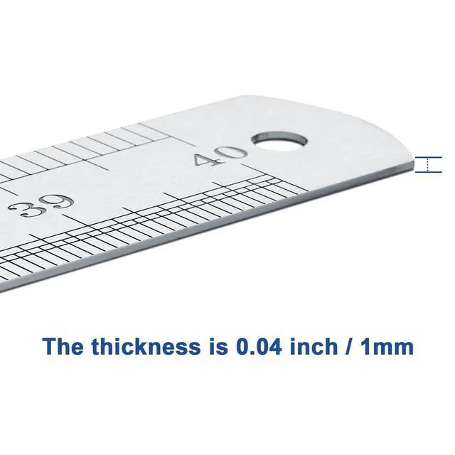 Alt view image 2 of 7 - Prettyia Large Stainless Steel Ruler,Meter Stick Straight Edge 40inch