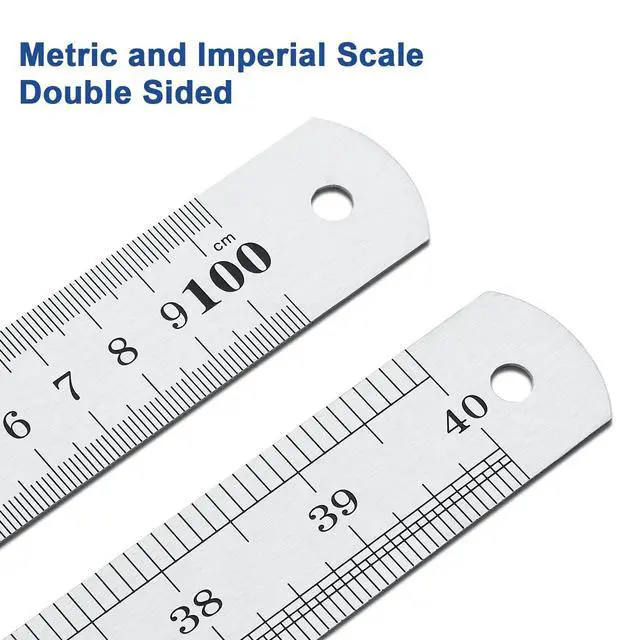 Alt view image 3 of 7 - Prettyia Large Stainless Steel Ruler,Meter Stick Straight Edge 40inch