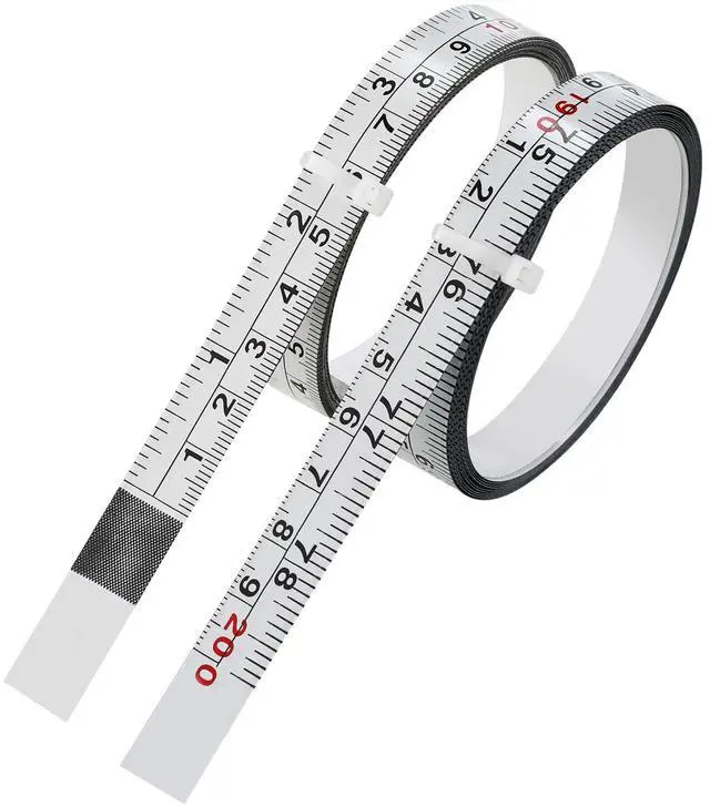 Main image of 2-Pack Steel Self-Adhesive Measuring Tape, Imperial & Metric Stick-on Ruler, Left to Right and Right to Left Reading Tape Measure for Woodworking, Workbench, Table Saw, Drafting Table, 200cm/78Inch