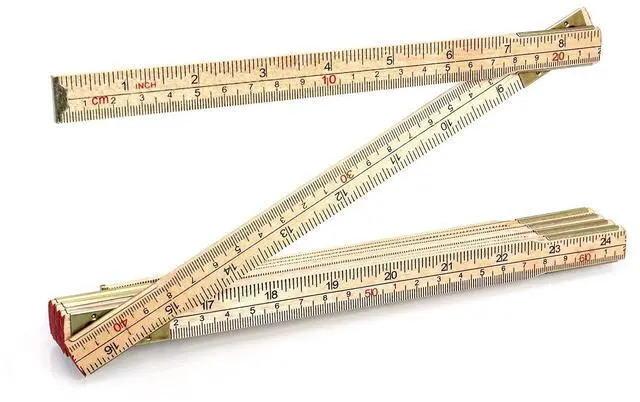 Main image of Folding Wood Rule, 6 FT 6 Inch Foldable Ruler with US and Metric Measurements for Carpenters