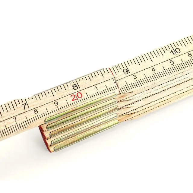 Alt view image 2 of 7 - Folding Wood Rule, 6 FT 6 Inch Foldable Ruler with US and Metric Measurements for Carpenters
