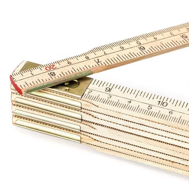 Alt view image 3 of 7 - Folding Wood Rule, 6 FT 6 Inch Foldable Ruler with US and Metric Measurements for Carpenters