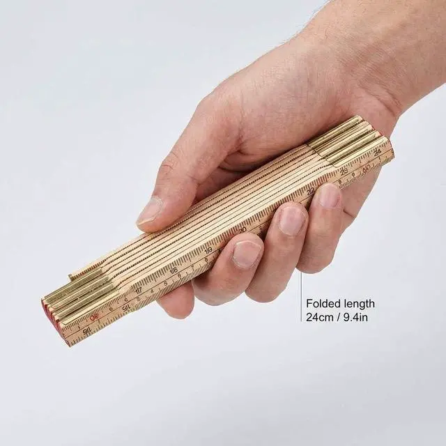 Alt view image 7 of 7 - Folding Wood Rule, 6 FT 6 Inch Foldable Ruler with US and Metric Measurements for Carpenters