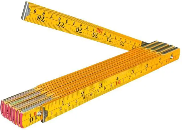 Main image of 6.5ft/2m Folding Ruler - Inch & Metric Wooden Yardstick