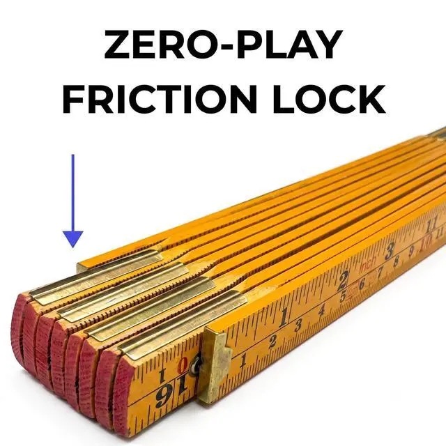 Alt view image 2 of 4 - 6.5ft/2m Folding Ruler - Inch & Metric Wooden Yardstick