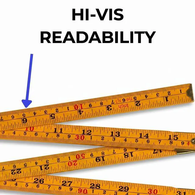 Alt view image 3 of 4 - 6.5ft/2m Folding Ruler - Inch & Metric Wooden Yardstick