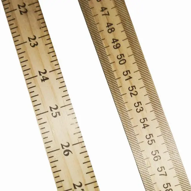 Alt view image 4 of 7 - 3 Pack Wooden Ruler,Natural Wood Stick Ruler with Hang Hole Metal Tips, 36 Inches Yardstick Meter Stick for Classroom,School,Clothing Measuring, Office,Engineers, Architects
