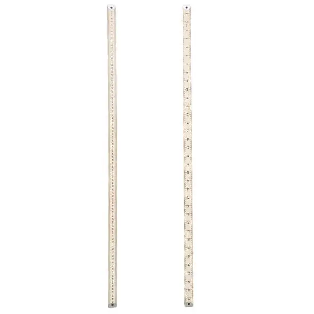 Alt view image 5 of 7 - 3 Pack Wooden Ruler,Natural Wood Stick Ruler with Hang Hole Metal Tips, 36 Inches Yardstick Meter Stick for Classroom,School,Clothing Measuring, Office,Engineers, Architects